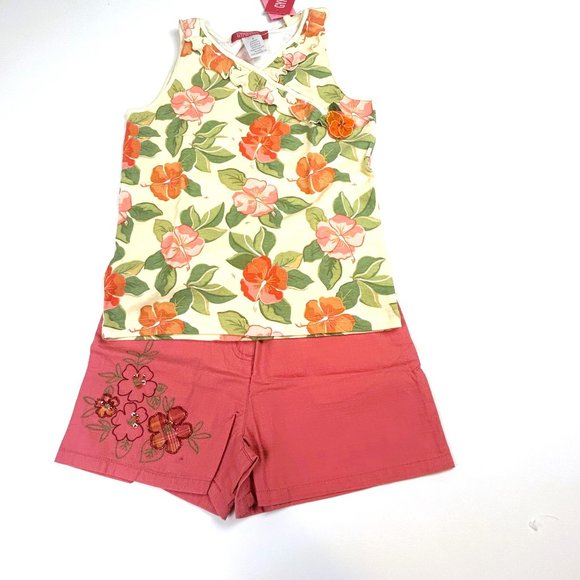 Gymboree Other - NWT Gymboree Girl Hibiscus Short & Ruffle Neck Hibiscus Tank Size 8